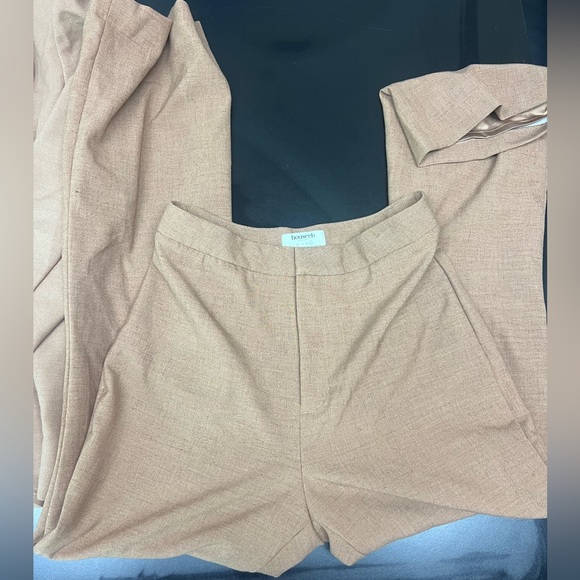 House of CB Tan Blazer Sophisticated Suit Jacket and Pant  set - Picture 11 of 14